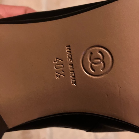 Chanel chunky heel booties, sheriff boots gold toe - Picture 2 of 11